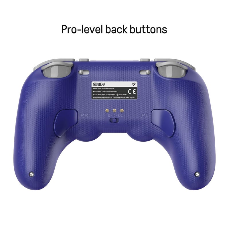 8Bitdo وحدة تحكم بلوتوث Pro 3 مع أزرار ABXY قابلة للتبديل، عصي TMR، زناد تأثير هول، أزرار خلفية احترافية، قاعدة شحن، لجهاز Switch/Switch 2، ويندوز، أبل، SteamOS، أندرويد - بنفسجي - Image 4